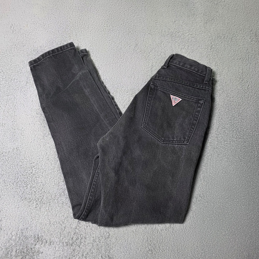 Guess Womens 28 Vintage Tapered High Rise Jeans Faded Black Georges Marciano USA